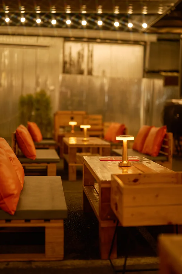Cozy table seating at Sixteen Plates
